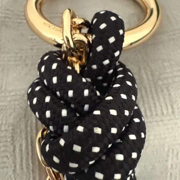 New MICHAEL KORS Gold & Black Cord Bag Charm (CHARM ONLY - bag not included) - Picture 6 of 12
